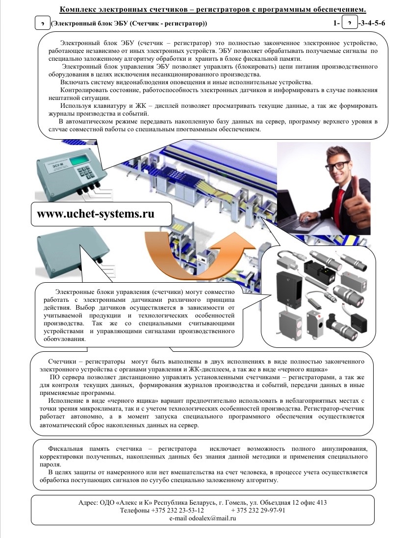 Комплекс электронных счетчиков - регистраторов с программным обеспечением